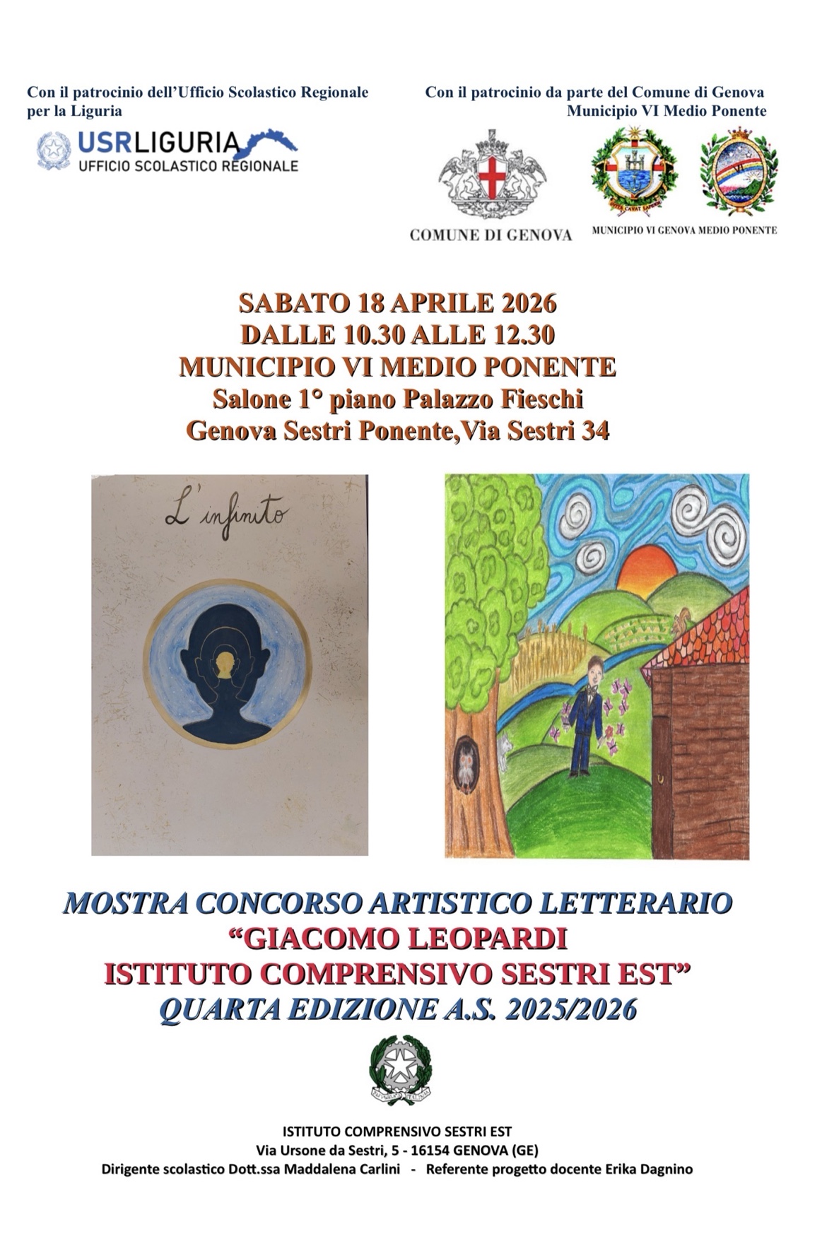 Concorso artistico letterario “Giacomo Leopardi” IC Sestri Est 4ª Edizione A.S. 2025/26 RISULTATI